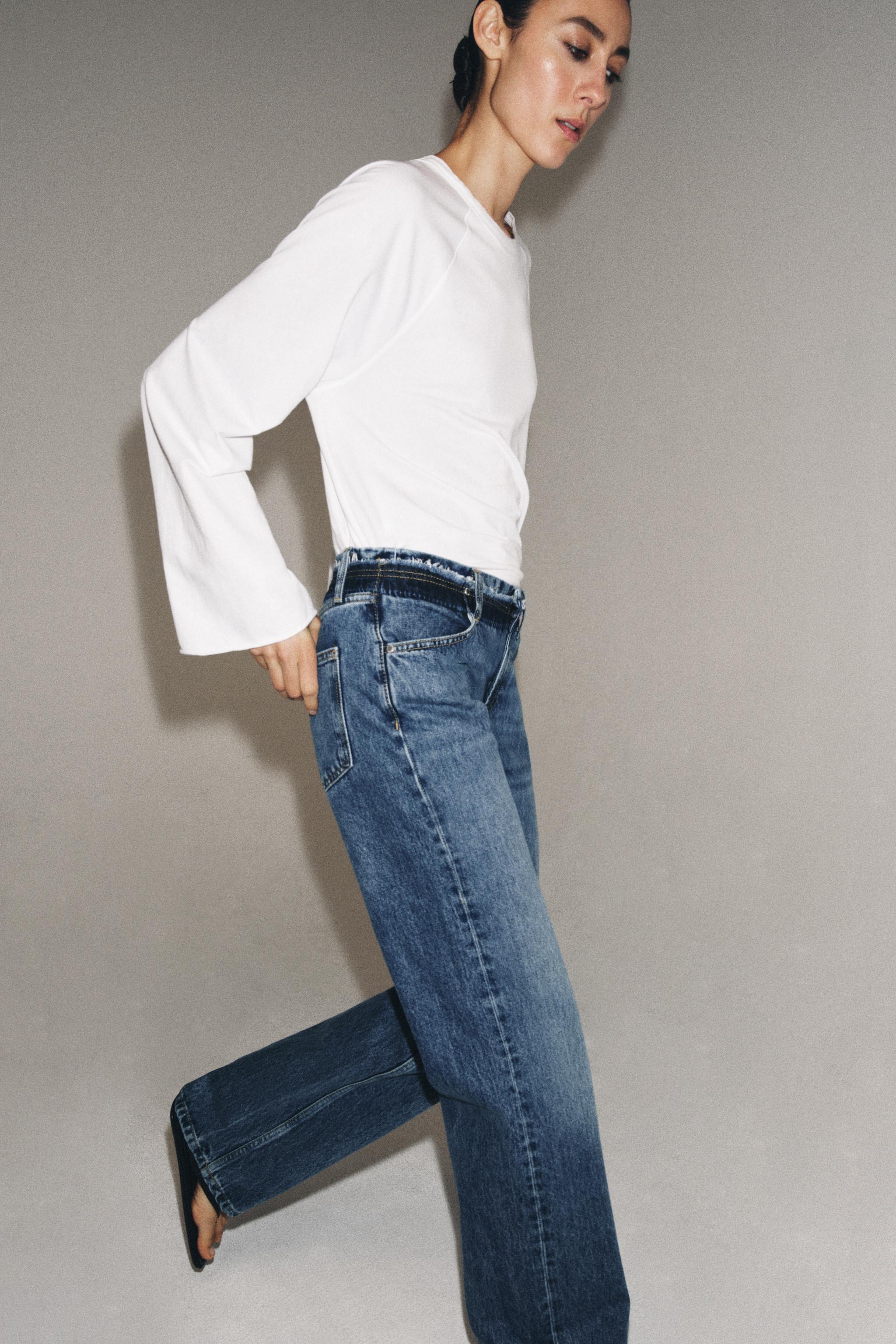 ZW COLLECTION LOW-RISE STRAIGHT LEG JEANS